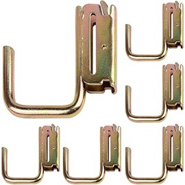 6 Pack E-Track Steel J-Hooks,Tie-Down Accessories w/E-Track Spring Fitting Attachments for X-Track Systems Tie Down Anchor Points Pickup,Cargo Van,Enclosed Trailers,Semi-Trucks Trailer Hang Tools