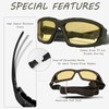 Anti-Fog Safety Motorcycle Night Riding Sunglasses Foam padded Goggle, Dustproof,