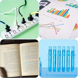 Dolaso 10 Rolls Highlighter Tape, 0.24inch X 16.4ft Removable Neon Fluorescent Strips Transparent Writable Removable Fluorescent Neon Tapes for Students Teachers Marking Books Reading