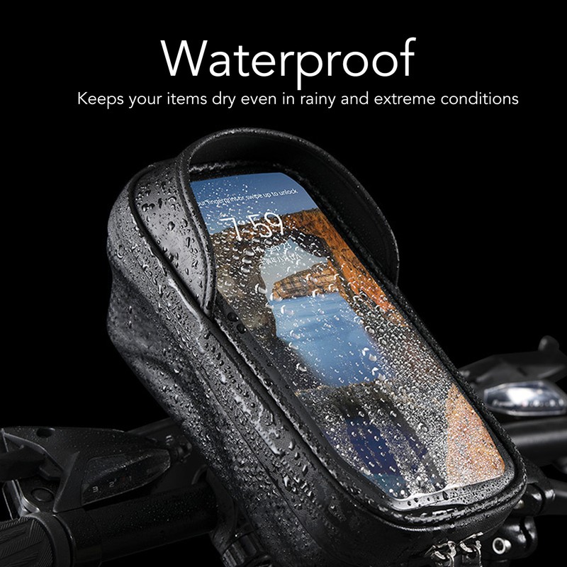 Bike Front Frame Bag Waterproof Shock Absorbing Touch Screen Phone