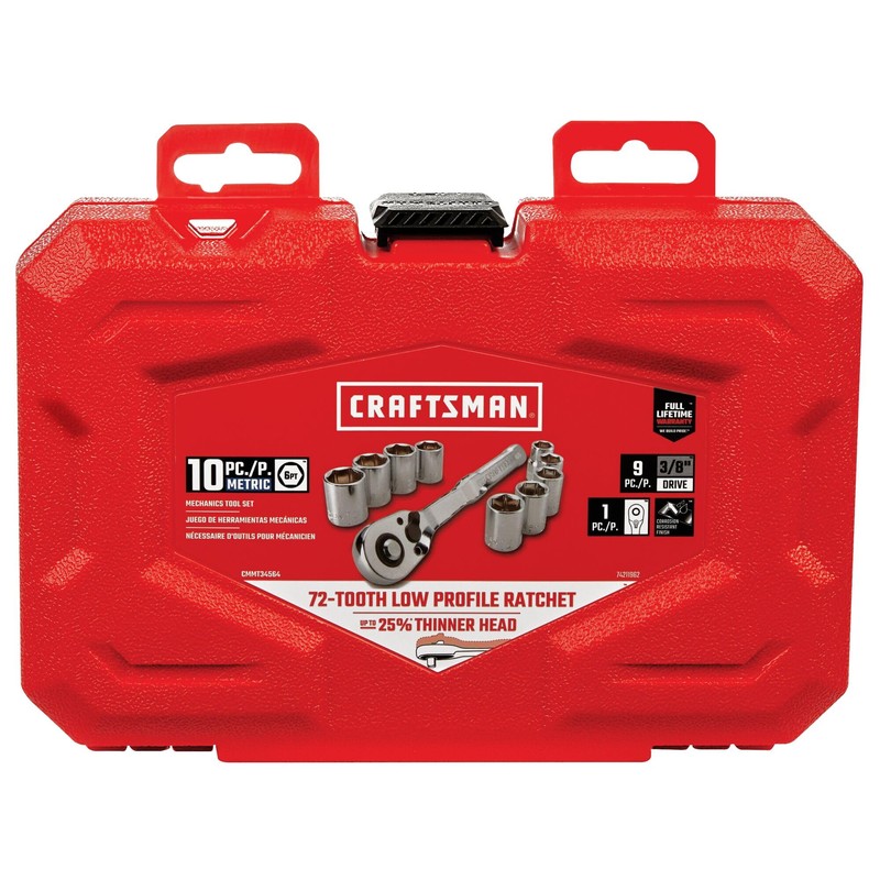 CRAFTSMAN Mechanics Tool Set, Metric, 3/8 Inch Drive, 10 Piece