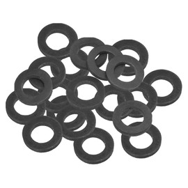 PATIKIL M15 Rubber Flat Washer, 20 Pack 15mm ID 23mm OD 2.5mm Thick Sealing Spacer Gasket Ring for Faucet Pipe Water Hose Fastener Bolt, Black