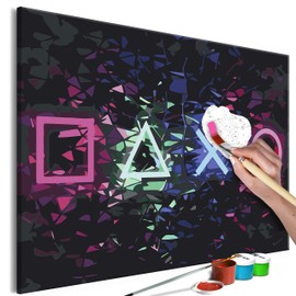 murando - Paint by Numbers for Gamers Game Console Gaming Video Game 60 x 40 cm Painting Set with Wooden Frame on Canvas for Adults Children Painting Hand Painted Kit DIY Gift Decoration