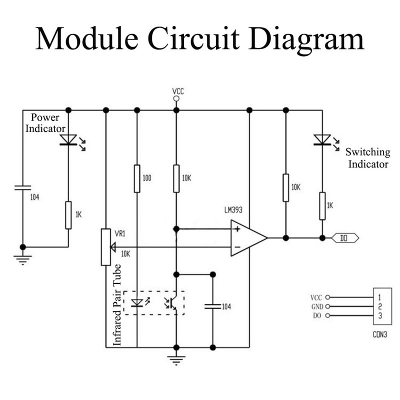 IR Infrared Obstacle Avoidance Sensor, 3-Wire Sensor Module Electrical Part