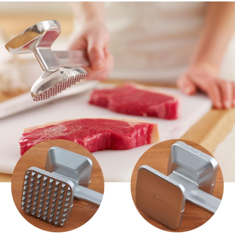 Meat Tenderizer, Versatile Meat Tenderisers, Aluminum Alloy Meat Hammer, Double