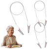 LEOUEANR 3Pcs Bib Holder Clip Napkin Chain, Silver Metal Dental