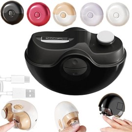 Safe Portable 2 - in - 1 Electric Polishing & Trimming Nail Clipper with LED Light, High - Quality Material, 2 Adjustable Speeds for Multi - Function Use (Trimming, Grinding Etc.), for Seniors, Kids & Adults - Color: black