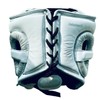 PRIZE RING "Professional SS" Genuine Leather Headgear Silver/White Large