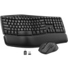 Quiet Wireless Keyboard and Mouse Combo,30dB Silent Ergonomic Full-Size Keyboard