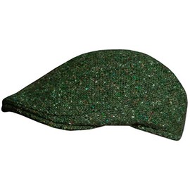 Traditional Irish Tweed Flat Cap, Made in Donegal Ireland, Green, XL