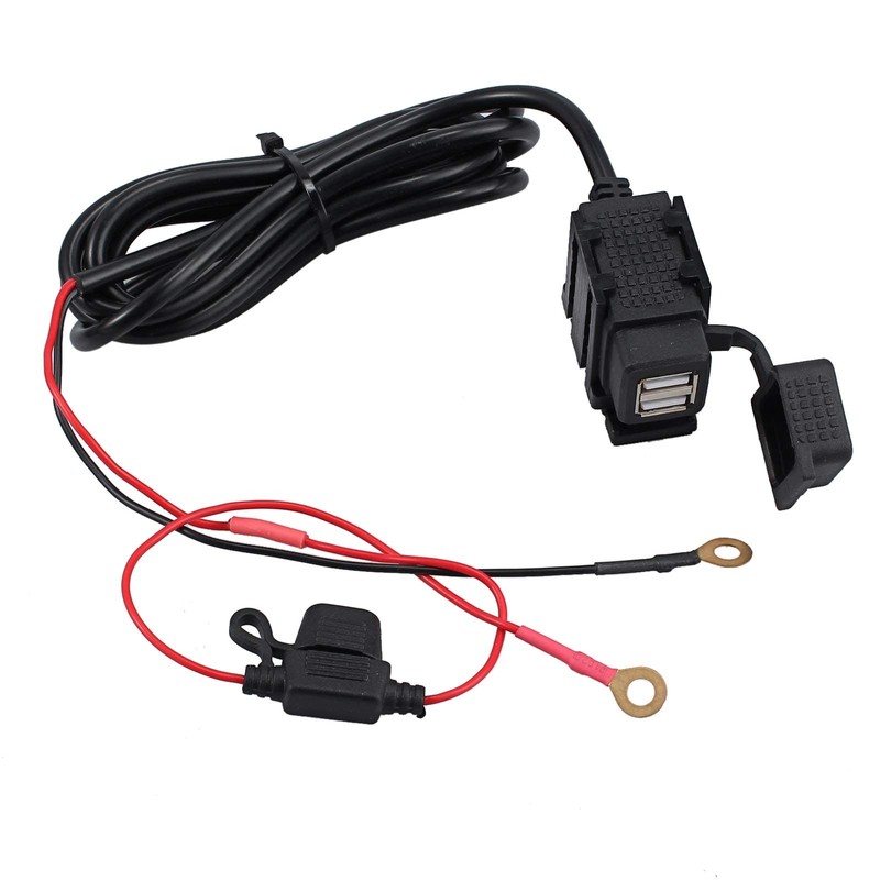 eSynic Motorcycle USB Charger Double Socket 2.1A/1.0A Universal USB Power