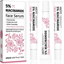 5% Niacinamide Serum with 5% Damascus Rose Water for Face Deep Hydration, Soothes Skin, Enhances Elasticity (3 Pack 0.507 fl.oz | 15ml)