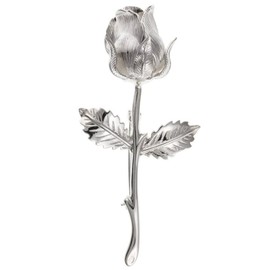 Rose Flower Brooches for Women UK - Vintage Style Sterling Silver Brooch Pin Clip for Women - Ladies Women's Brooches & Pins for Clothes Dress Costume - 925 Sterling Silver