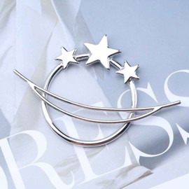 Yheakne Boho Circle Star Hair Clip Silver Hollow Circle Hair Clips Hair Clip Vintage Round Hair Clips Pins Decorative Bobby Pin Minimalist Geometry Hair Accessories for Women and Girls (Silver)