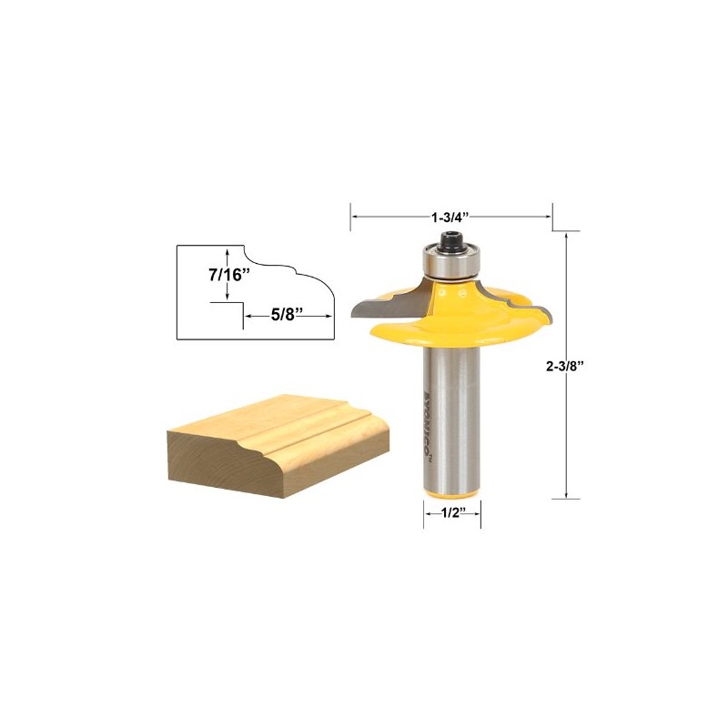 YONICO Cabinet Door Edge Router Bits Set 4 Bit 1/2-Inch
