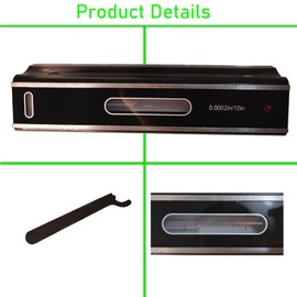 Papakesue 8'' Professional Precision Level with Durable Al Box, 0.0002 /10In Accuracy Strip Level for Checking Straightness Parallelism,Lathe Machinery Manufacturing Teaching (8 Inch Level)