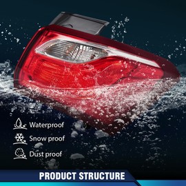 PIT66 Halogen Tail Light Compatible with Chevy Equinox 2018 2019 2020 GM2804132, 19418086, 84305803 Rear Lamp Included Bulb Right Passenger Side