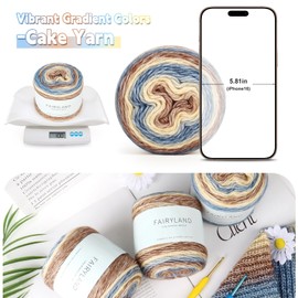 Katech Katech Ombr Flower Yarn for Crocheting Knitting-Gradient Cake Yarn-4x100g 60% Cotton 30% Acrylic 10% Wool-Perfect for Scarves, Shawls, Blankets, and Garments That Stand Out with Style(A)