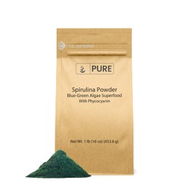 PURE ORIGINAL INGREDIENTS Spirulina Powder (1 lb) Green Algae Superfood with Phycocyanin