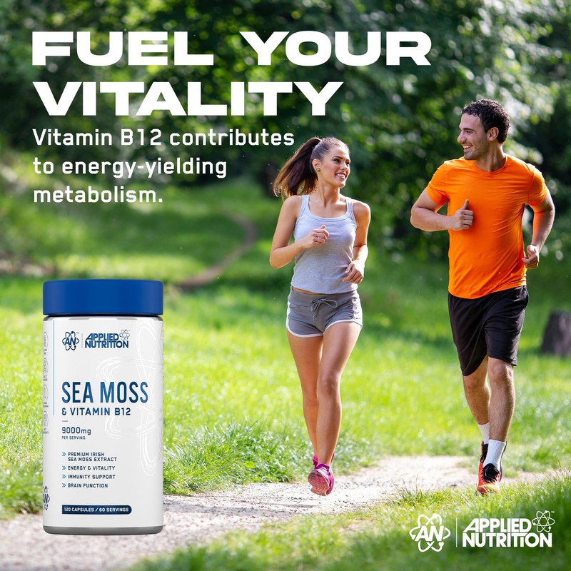 Applied Nutrition Irish Sea Moss Capsules with Vitamin B12 –