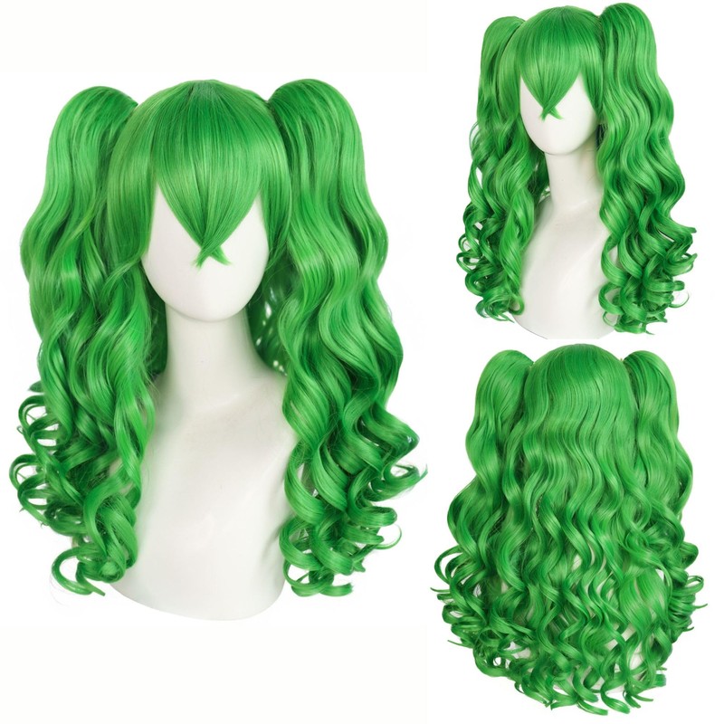 Long Green Wig for Women Lime Green Ponytail Wig Long