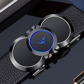 VANNANBA Mens Belts Leather Ratchet Dress Belt with Automatic Sliding Buckle, Designer Works Belts for Jeans Pants