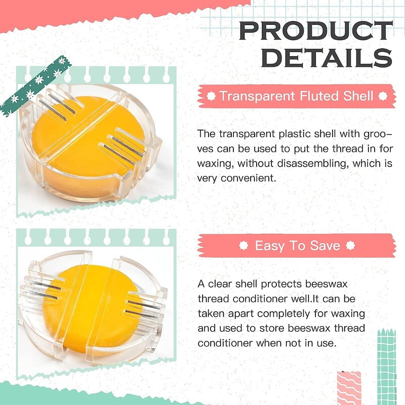 Lawonter 3PCS Thread Wax Thread Conditioner Beeswax for Sewing Thread
