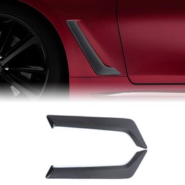 Front Fender Side Vent Garnish Trim Compatible with Infiniti Q60 Q60S 2015-2022, ABS Plastic Air Flow Intake Hole Grille Spoiler Auto Exterior Accessories (Carbon Fiber Pattern)
