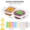 CJT 12 Sets Reusable Compartment Condiment Container with Lids -