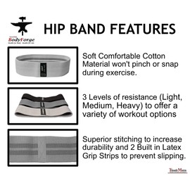 Resistance Bands for Working Out, 3 Booty Bands for Women Men Fabric Elastic Bands for Exercise Bands Resistance Bands for Legs Working Out Hip Thigh Glute Bands Set with Carry Bag Black Grey