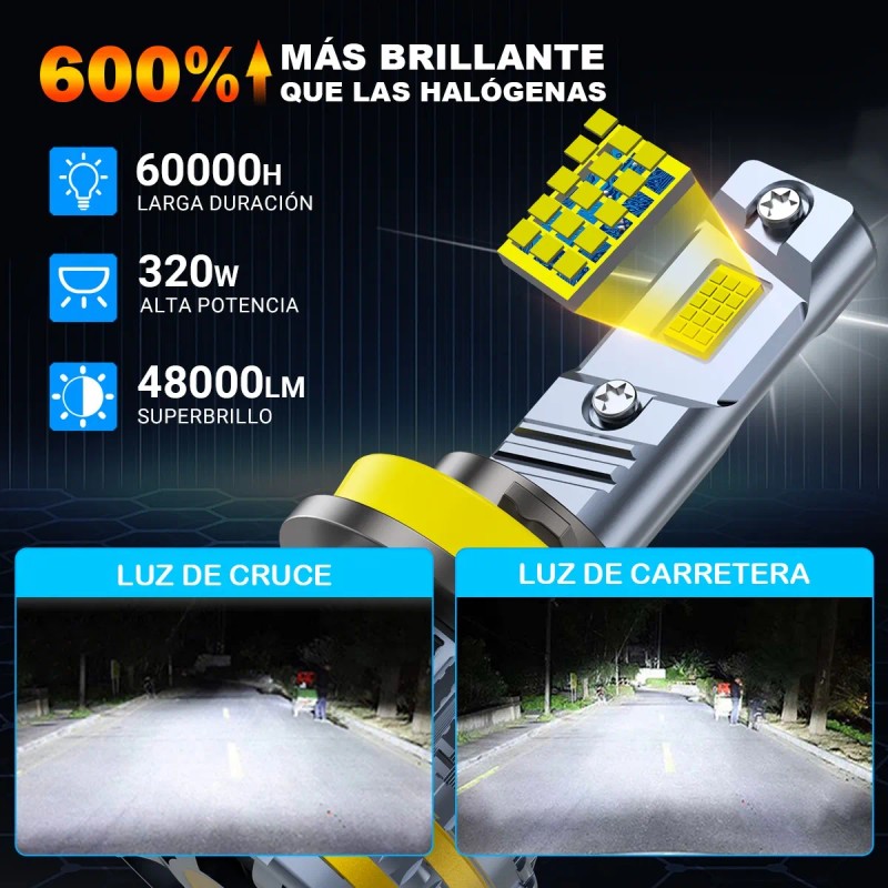 Kit De Faros Led H11 9005 9006 Auto Csp Canbus