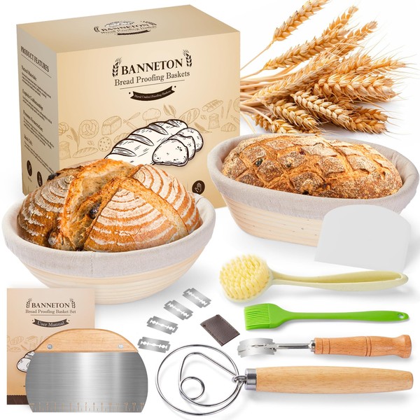 Banneton Bread Proofing Basket - Sourdough Starter Kit Banneton Sourdough
