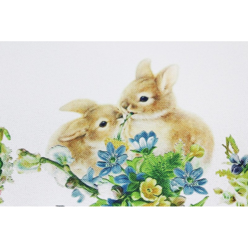 KAMACA Table Runner Spring Easter Flowers Rabbit Decor Easter Bunny