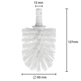 KEUCO Replacement Toilet Brush Head, Interchangeable, Set of 3, Loose, 12.7 x 6.9 cm, White, Original Manufacturer, Toilet Brush Replacement Brush Head