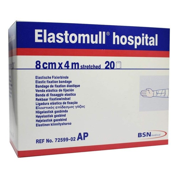 Elastomull hospital 8 cm x 4 m elastic fixing tape white pack of 20