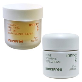 Innisfree Vitamin C Capsule Moisture Cream 50mL+Olive Vitamin E Real Cream 50mL / 이니스프리 비타민C 캡슐 수분크림 50mL+올리브 비타민 E 리얼 크림 50mL