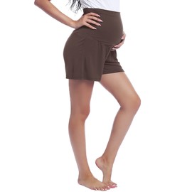 Women's Bamboo Maternity Shorts Over The Belly Super Soft Comfy Summer Cooling Pregnant Sleep/Lounge Shorts