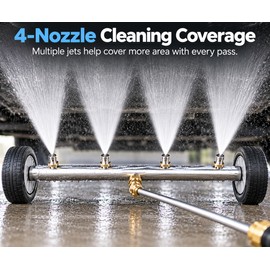 2-in-1 Undercarriage Pressure Washer Kit with Extension Wands – 4000 PSI Reversible 4-Nozzle Cleaner for Cars, SUVs & Trucks