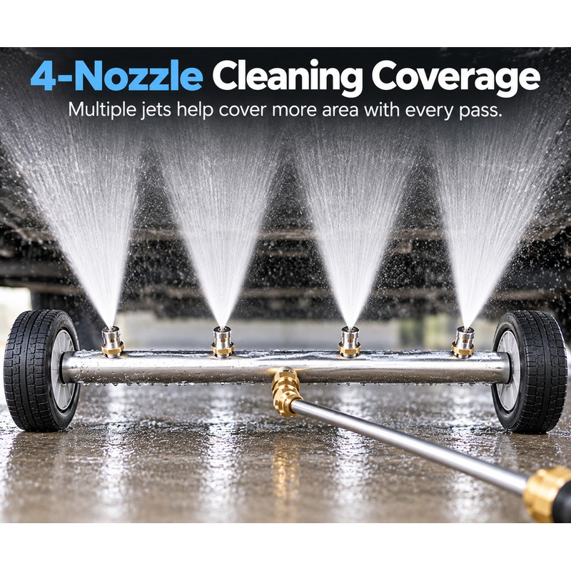 2-in-1 Undercarriage Pressure Washer Kit with Extension Wands – 4000