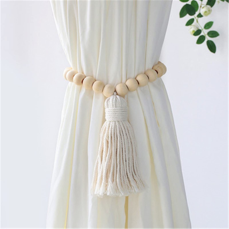 EXQULEG Pack of 2 Tiebacks Boho Curtain Holdbacks Cotton Rope