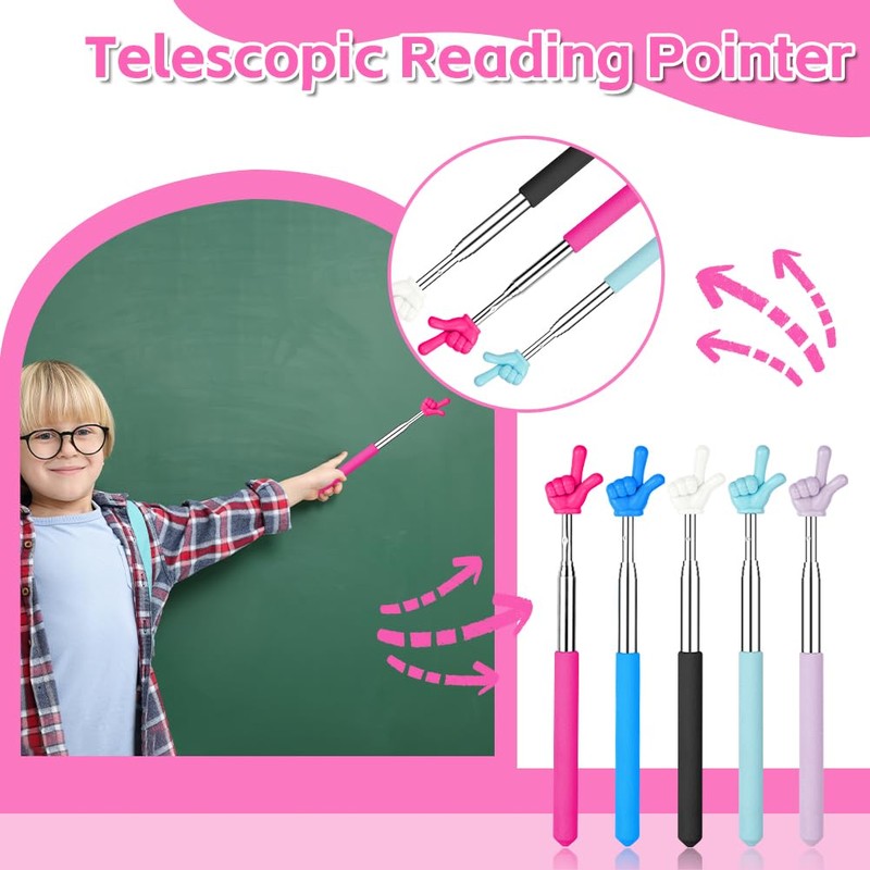 AOOHA Retractable Classroom Pointer Pointer, Pack of 2 Stainless Steel