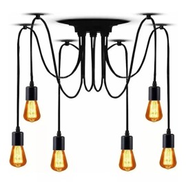 D.S Lampara Vintage De Techo Araña, Colgante, Chic, Para 6 Focos