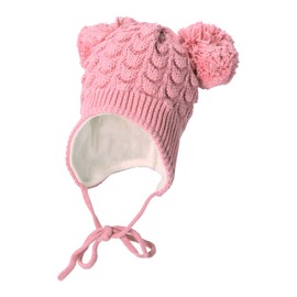 Sterntaler Baby Girl Hat Baby Bobble Hat Structured Hat Baby Cap Children Cotton with Tie Band Pink 45, pink