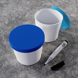 ZWIN® 4er-Set Eiscreme-Gefrierbehälter mit beschriftbarem Silikondeckel 250ml, Ideal für die Lagerung von Eiscreme, Babynahrung oder als Meal Prep Behälter - BPA frei