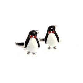 MRCUFF Penguin Formal Pair Cufflinks in a Presentation Gift Box & Polishing Cloth