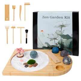 KERIDAZPLY Zen Garden Kit for Desk - DIY Sand Garden with Balls, Japanese Mini Zen Decor, Sand Tray Therapy Kit, Office Desktop Accessories