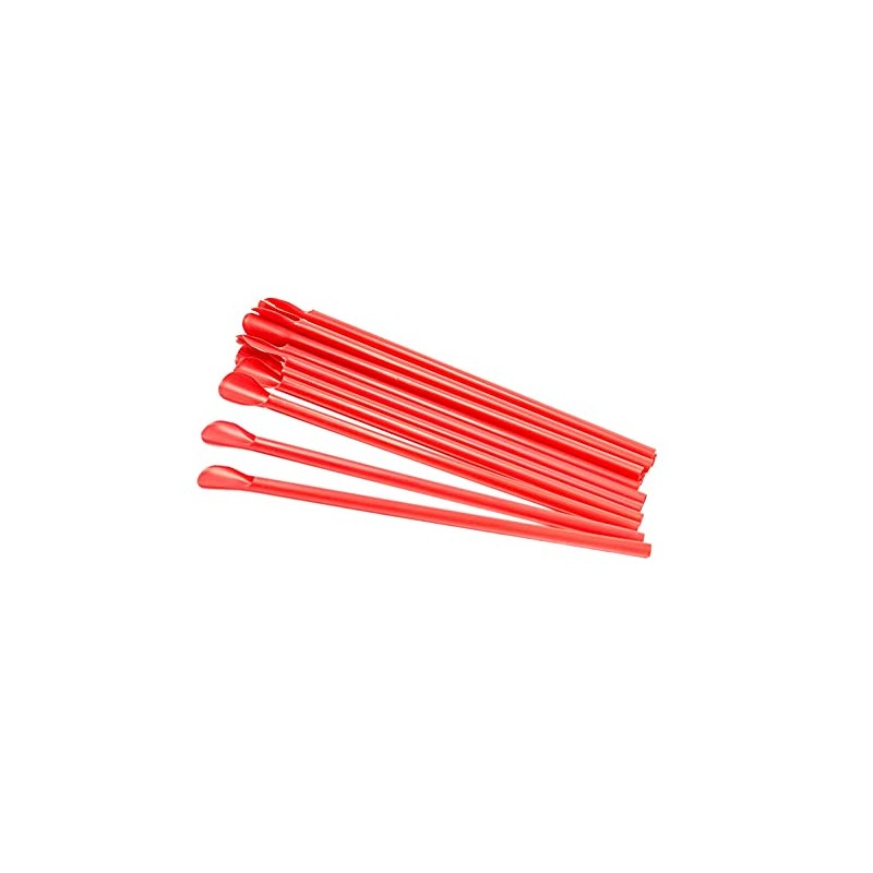 8" Unwrapped Red Spoon Straw - Box of 300ct