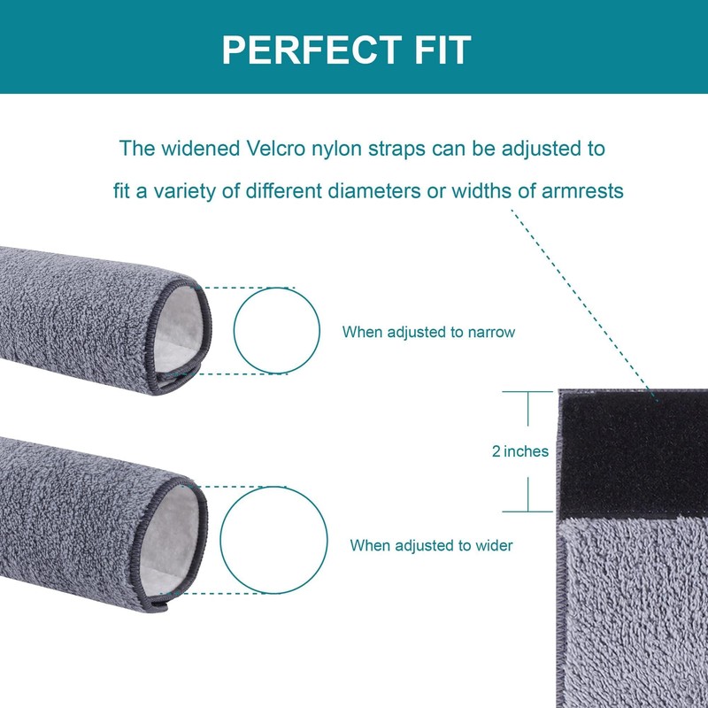 2 Pcs Wheelchair Armrest Pads Covers - Widened Self Adhesive