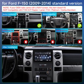 ASURE Car Stereo Radio Upgrade for Ford F150 2009 2010 2011 2012 Low-end Cars w Manual A/C,9 inch 4Core 2+64GB Android Car GPS Navigation Unit with Wireless Carplay Android Auto,1280x800 Touchscreen