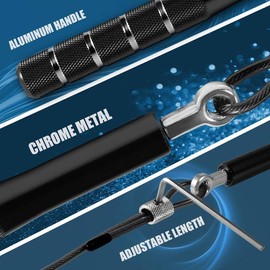 Cuerda para Saltar de Velocidad, Longitud Ajustable con Mango Antideslizante Cable de Acero Inoxidable Cuerda para Saltar de Velocidad para Cardio,...